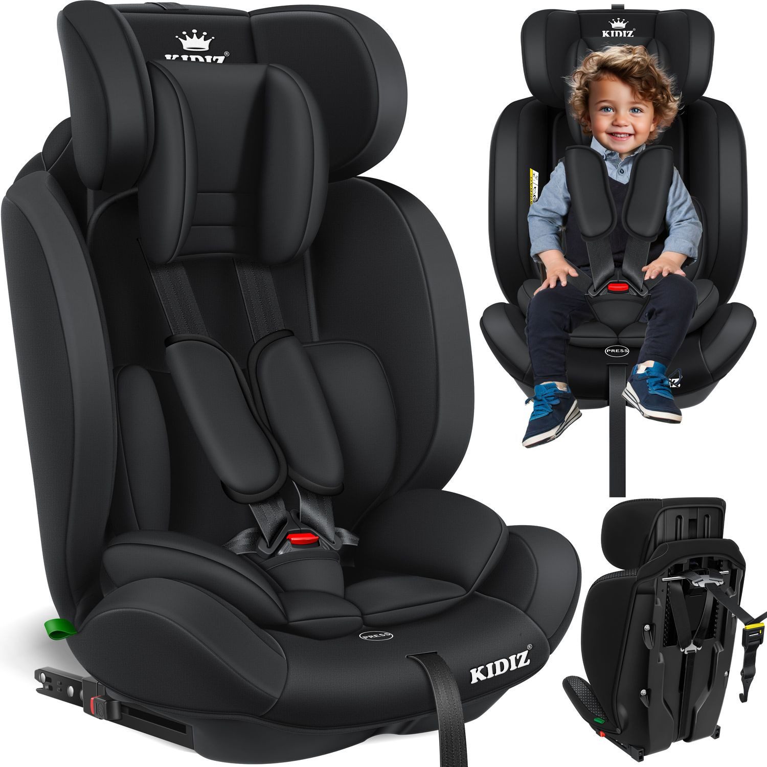 Autokindersitz Kinderautositz Gruppe 1+2+3 9-36 kg 5-Punkt-Sicherheitsgurt Autositz