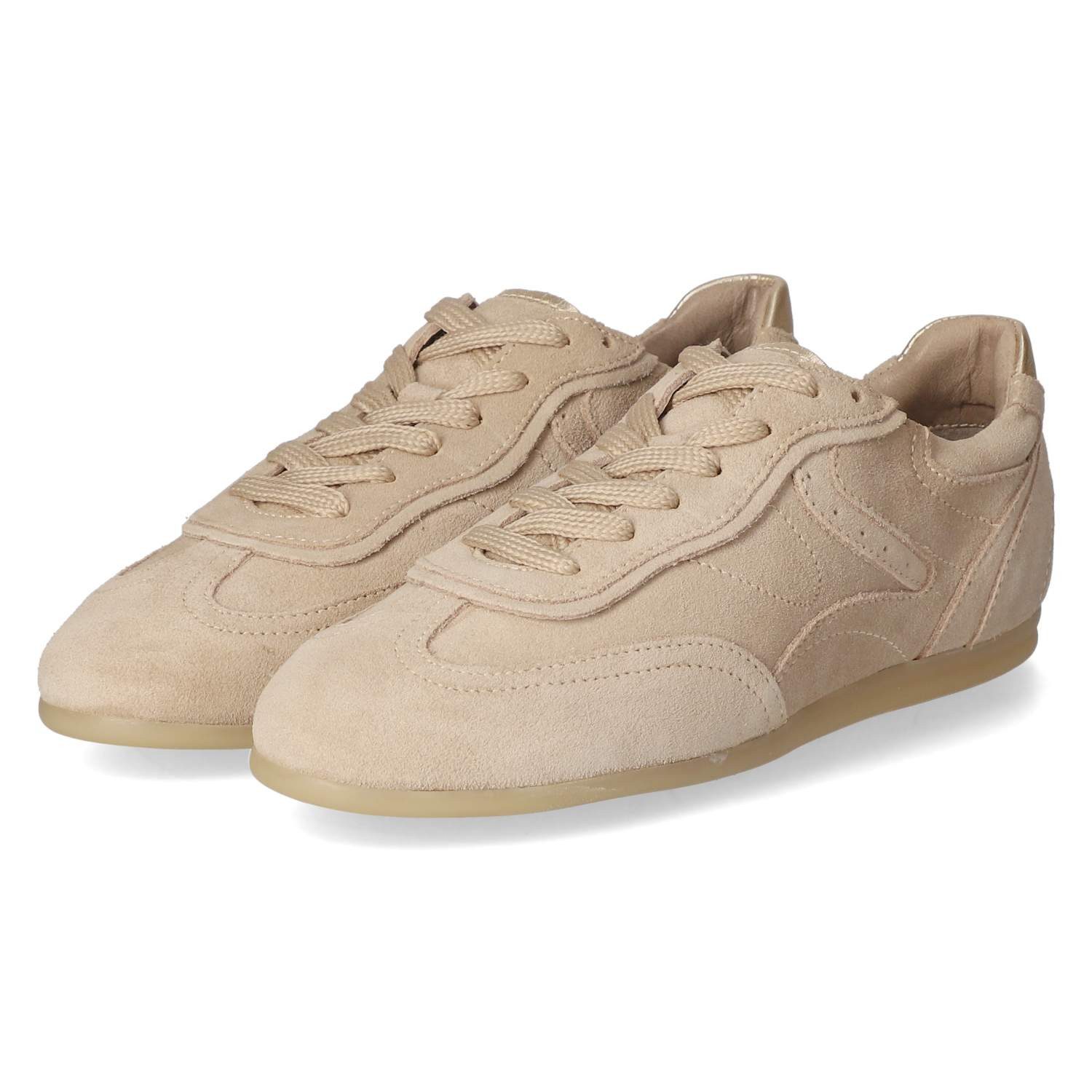 Fräulein Frida Fräulein Frida Sneaker Low Vita 02 - Sand Damen Rauleder beige Schnürschuh