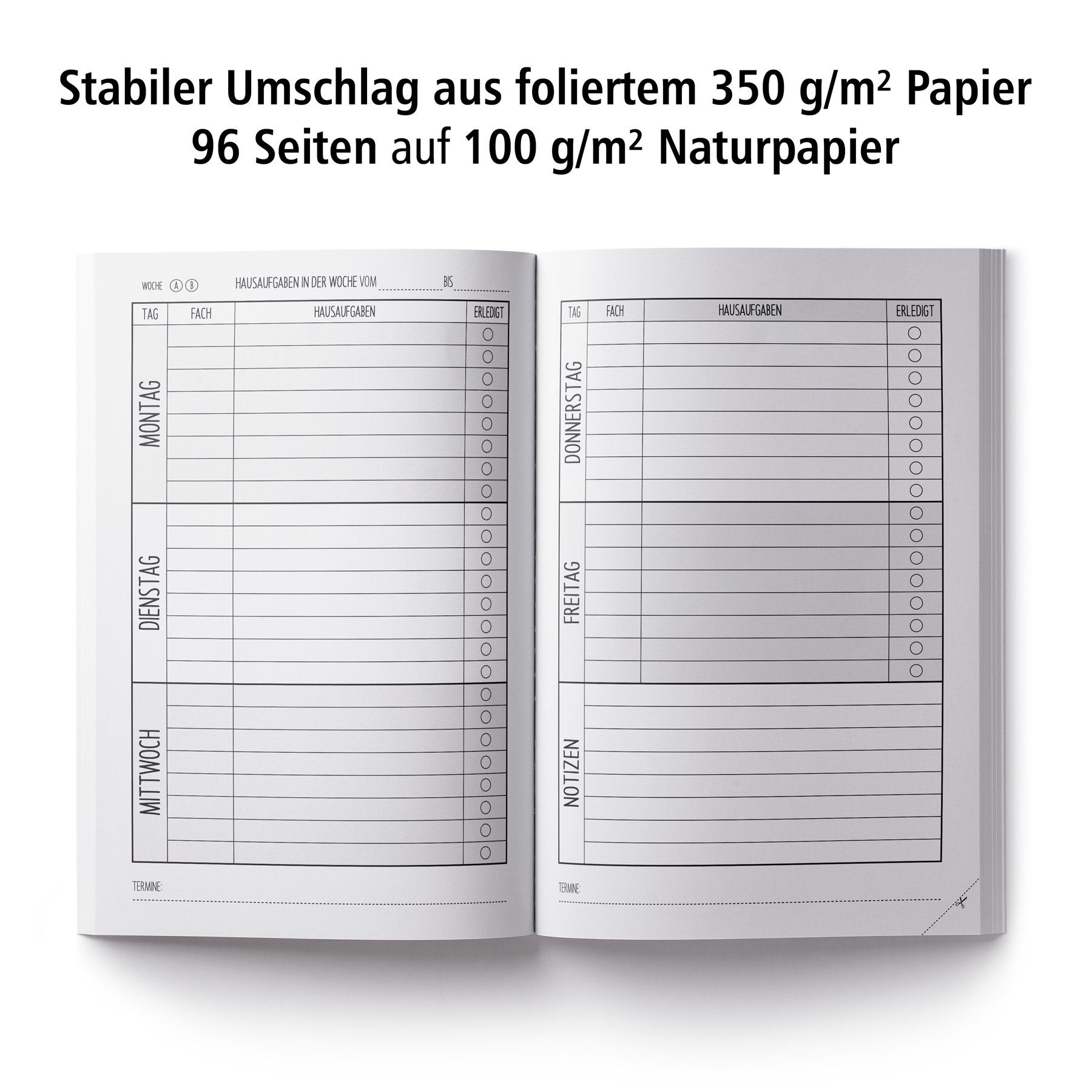 itenga Notizheft itenga Hausaufgabenheft Katze (Motiv 24) DIN A5, 96 Seiten – Bild 3 von 4