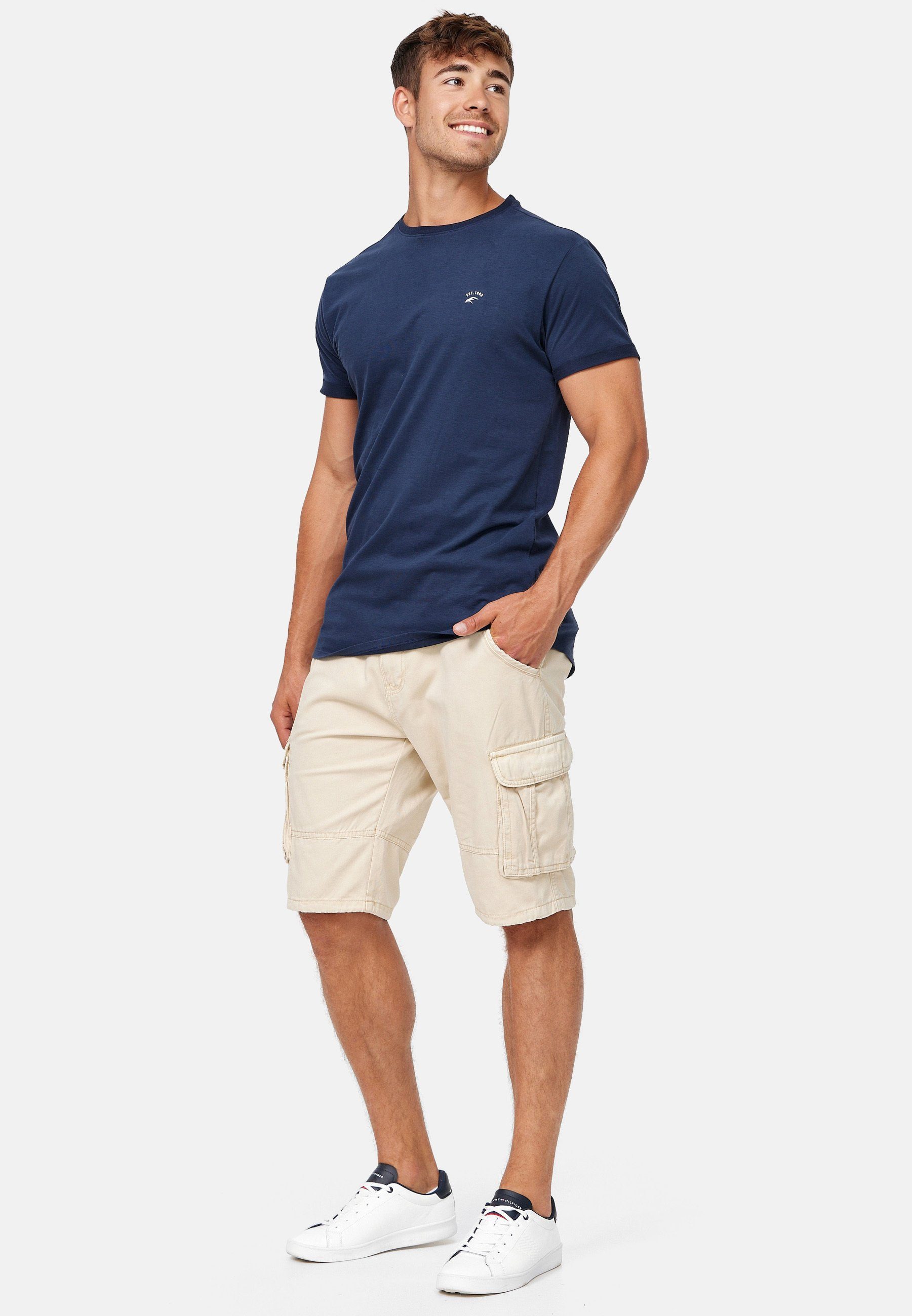 Indicode Cargoshorts Herren Monroe Cargo Cargo Shorts Herrenshorts mit 6 Taschen inkl. Gürtel