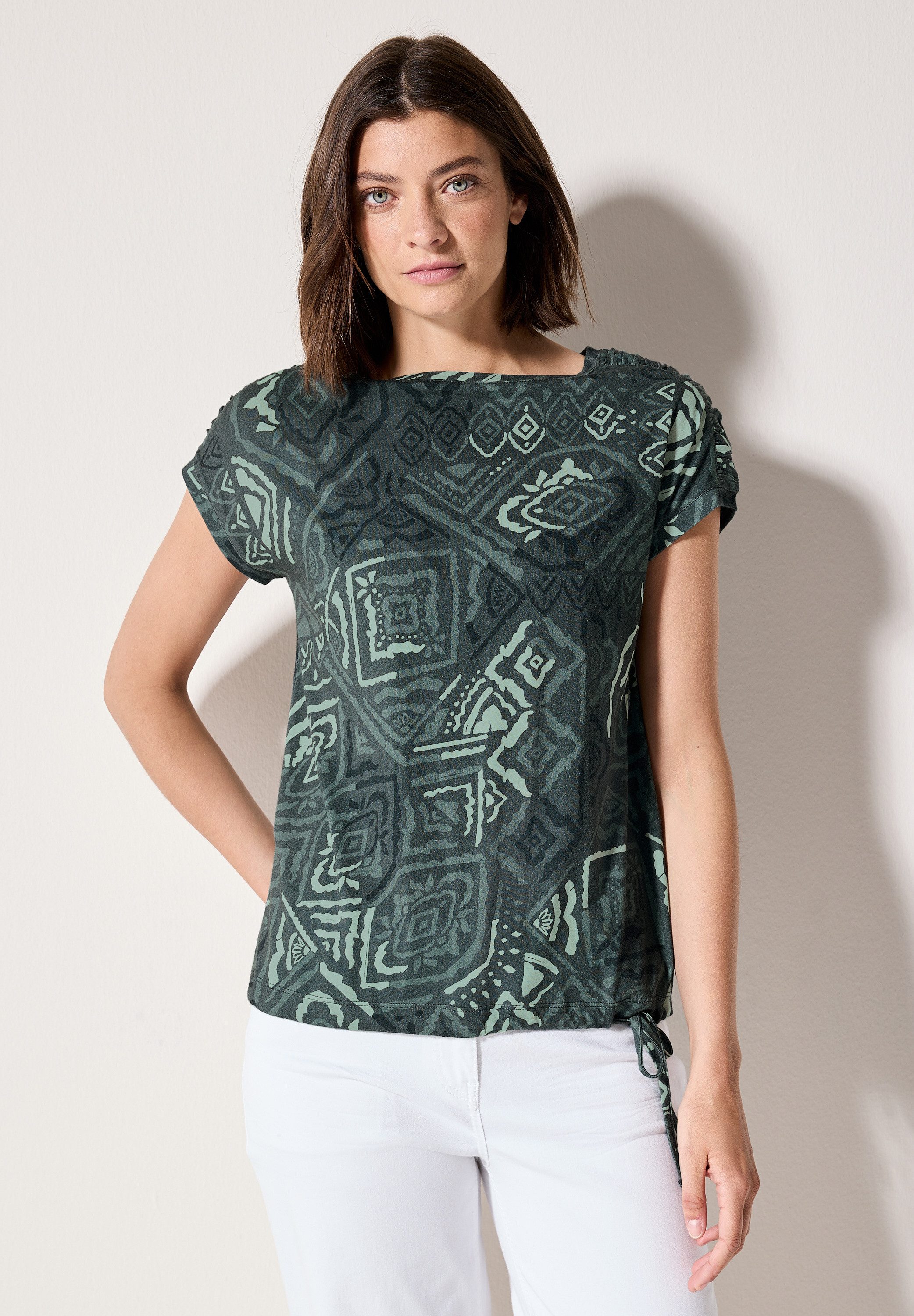 CECIL Print-Shirt mit Tunnelzug am Saum günstig online kaufen
