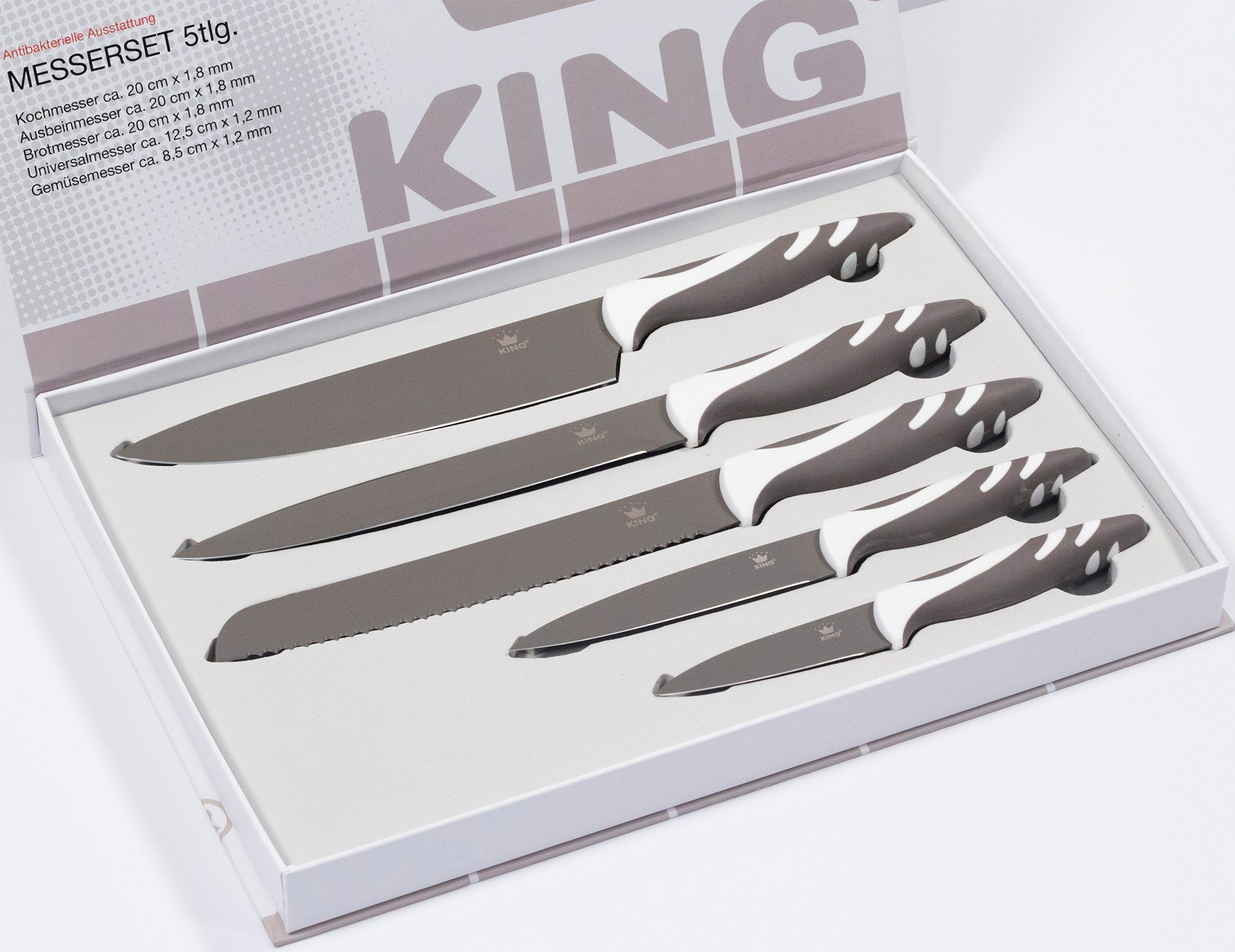 KING Messer-Set (Set, 5-tlg), Mit beschichteten Klingen
