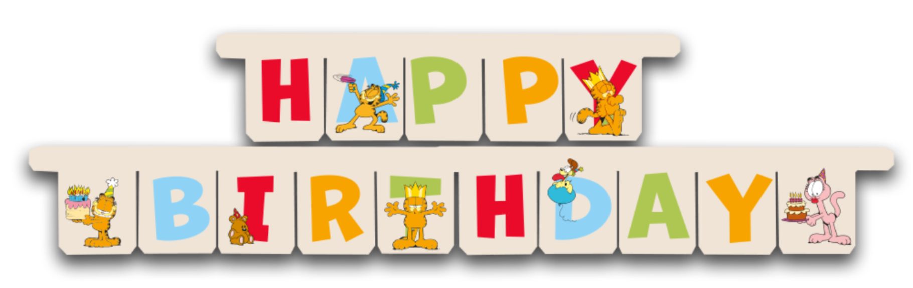 Been Smile Girlande Happy Birthday Girlande Garfield - Deko Kindergeburtstag