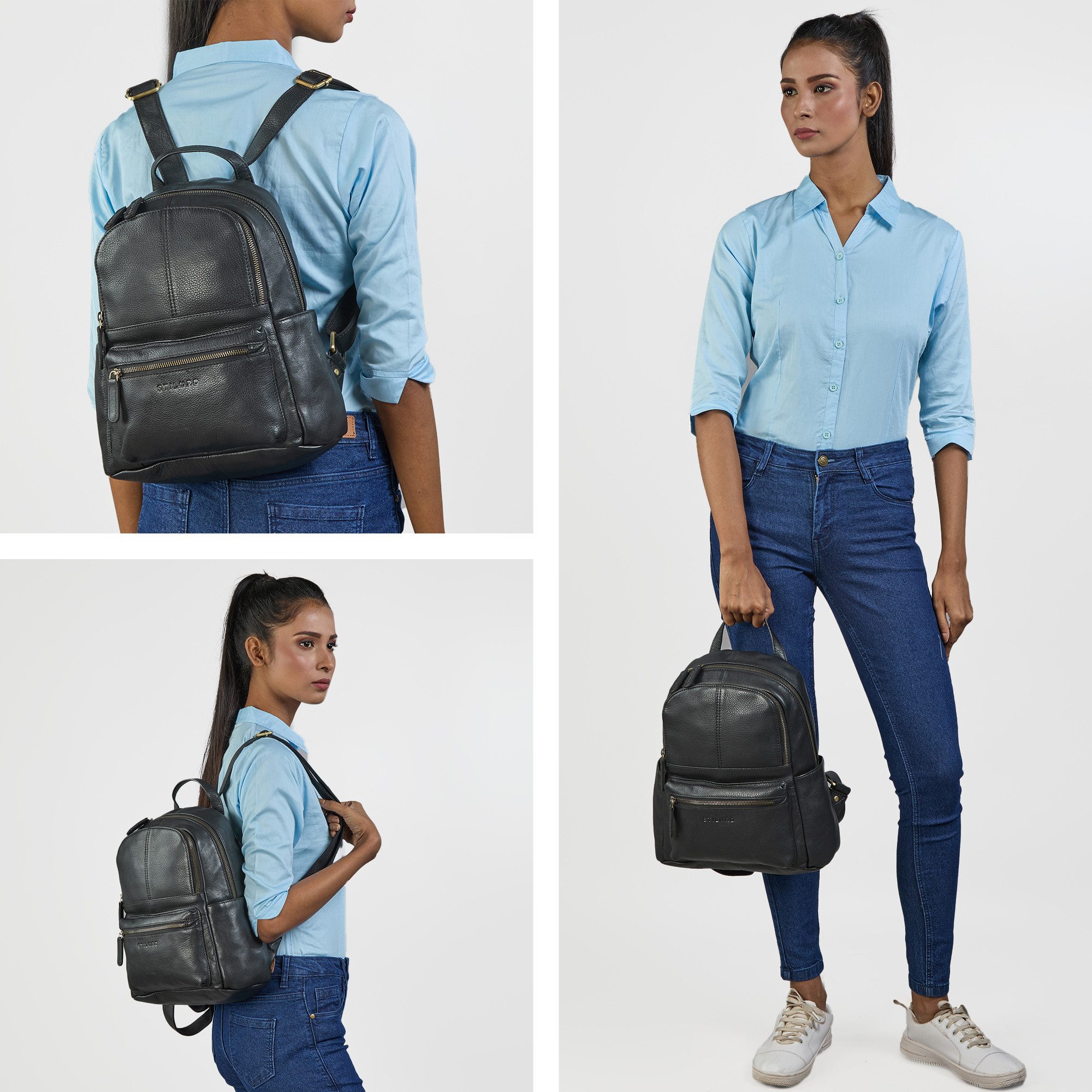 STILORD Cityrucksack "Berry" City Rucksack Damen Leder Klein 13 Zoll