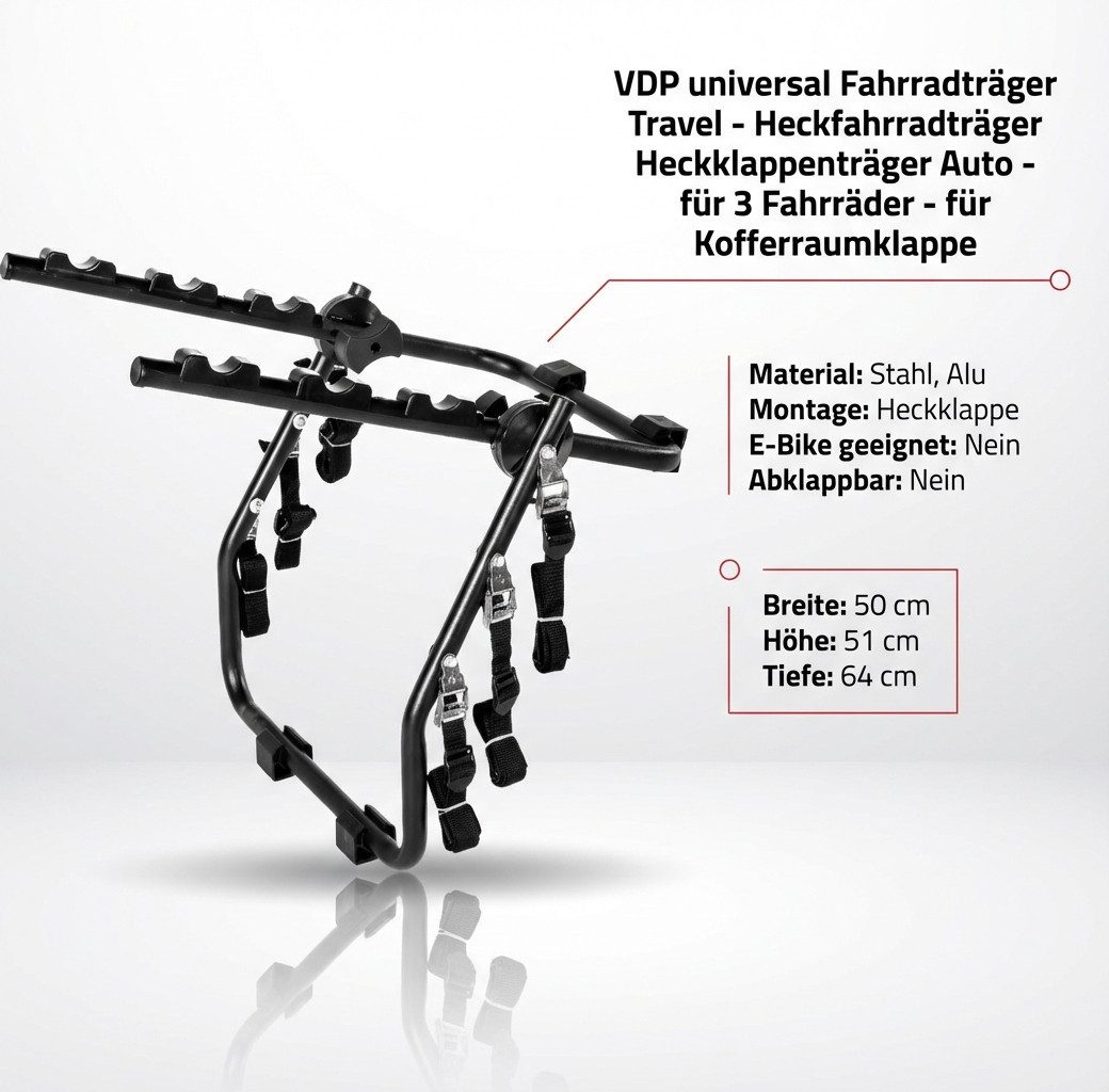 VDP Heckfahrradträger, Heckträger Travel Fahrradträger kompatibel mit Opel Karl Rocks ab 17