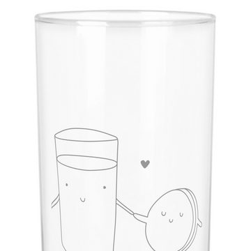 Mr. & Mrs. Panda Glas 200 ml Milch Keks - Transparent - Geschenk, Glas mit Gravur, Trinkgla, Premium Glas, Magische Gravuren