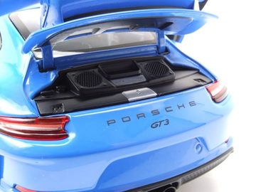 Minichamps Modellauto Porsche 911 (991) GT3 2018 blau Modellauto 1:18 Minichamps, Maßstab 1:18