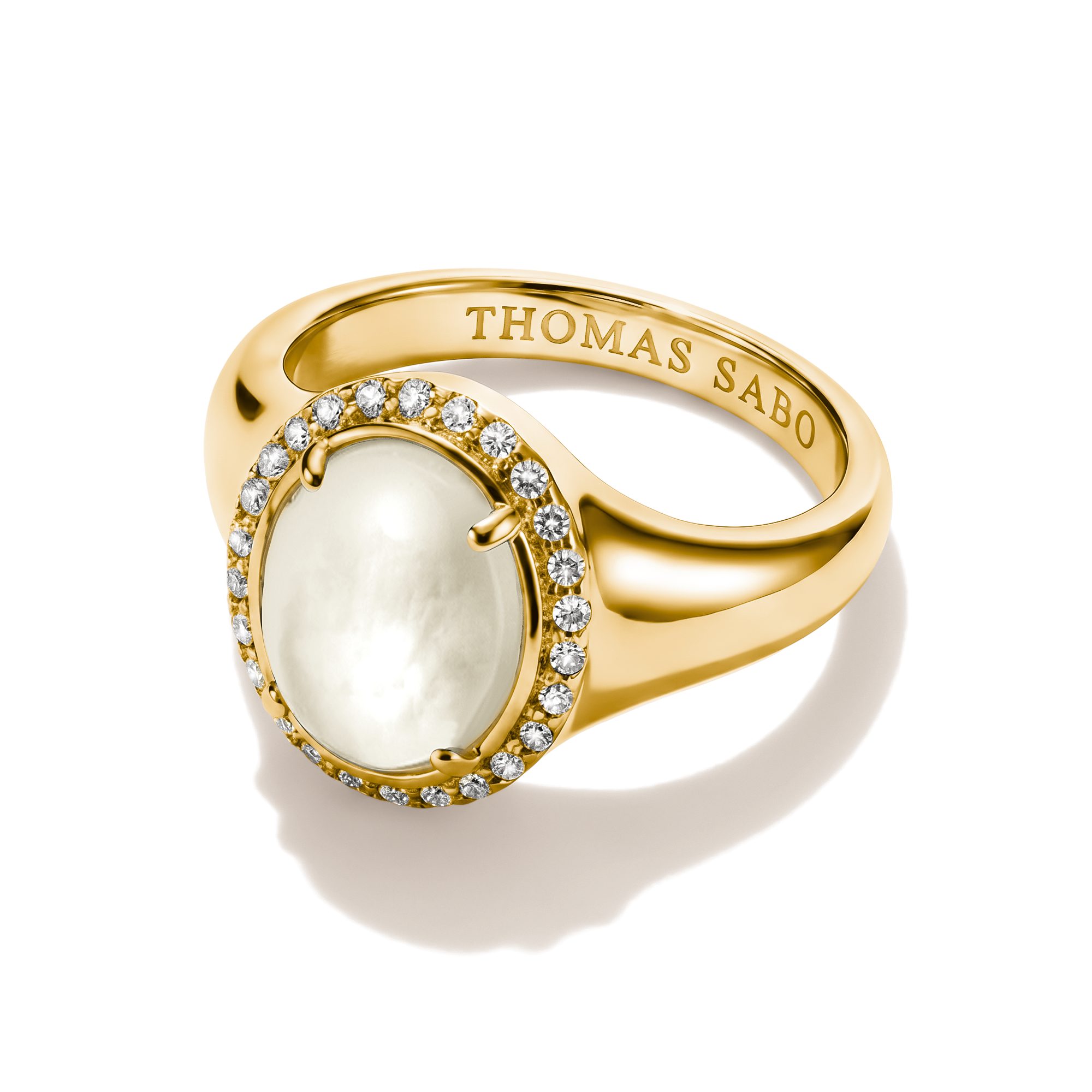 THOMAS SABO Fingerring Fluid Elegance Cocktailring, mit Zirkonia (synth) - mit Perlmutt