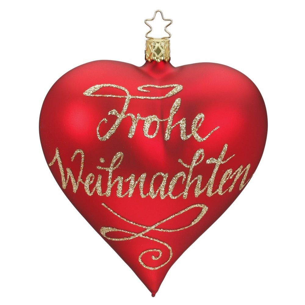 INGE-GLAS® Christbaumschmuck, Christbaumschmuck Glas Herz Frohe ...