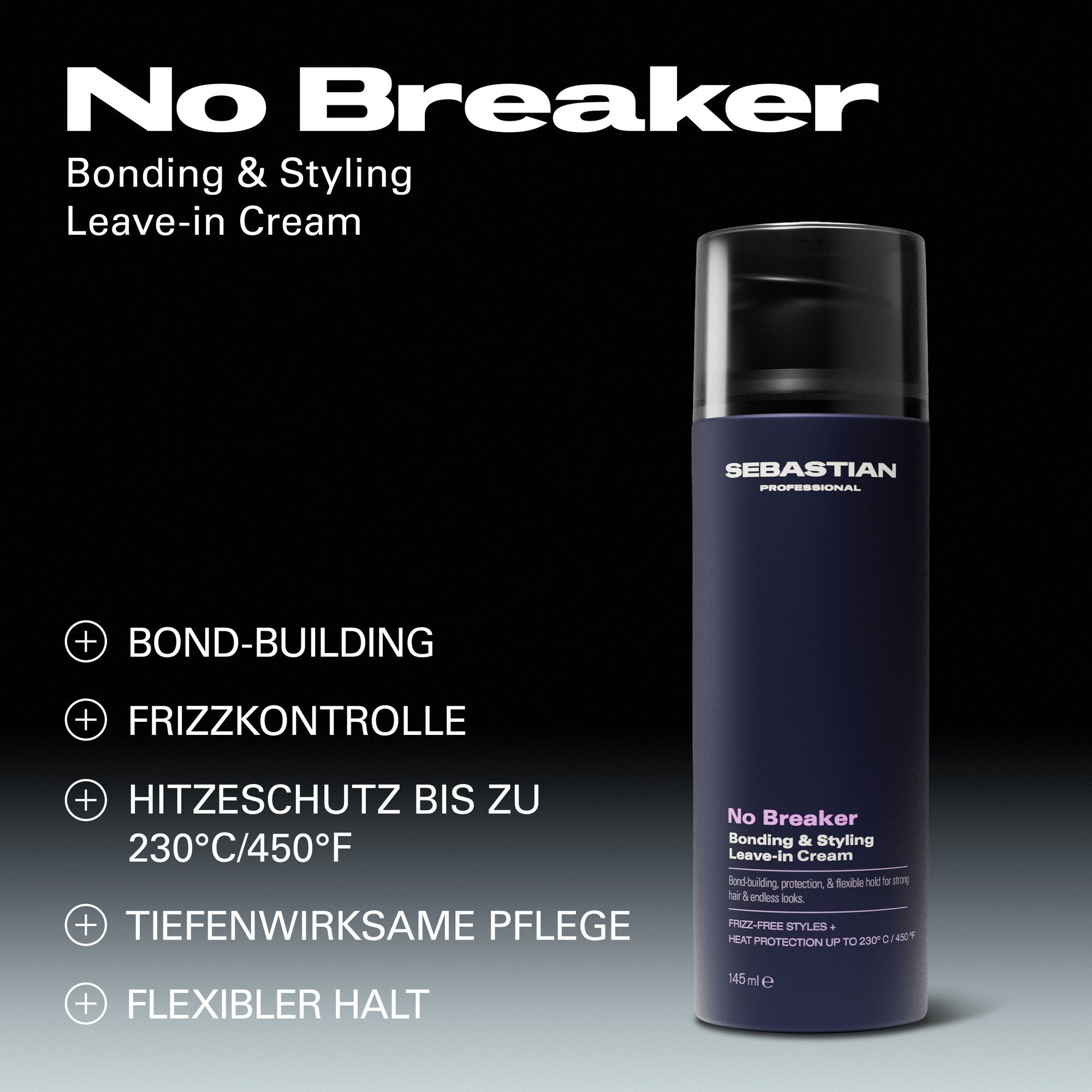 Sebastian Professional Haarcreme No Breaker Bonding & Styling Leave-In Crème, für geschädigtes, glanzloses, trockenes und widerspenstiges Haar