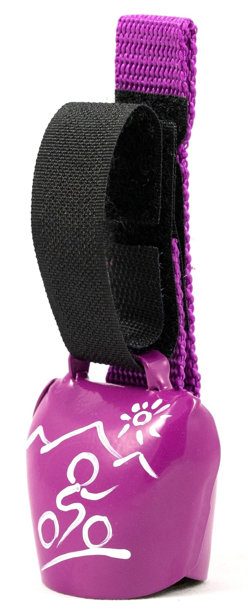 swisstrailbell Fahrradklingel fresh Colour-Edition: dark PINK, weißer MTB, pinkes Band, Trailbell