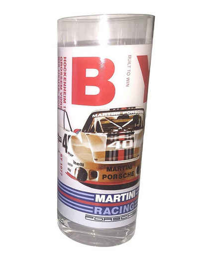 Porsche Longdrinkglas 1973-911 Carrera RS Martini Racing Longdrinkglas Sammler-glas 300ml, aus hochwertigem Kristallglas, Стекло Set, Sammlerstück, Spülmaschinengeeignet, Kristallglas