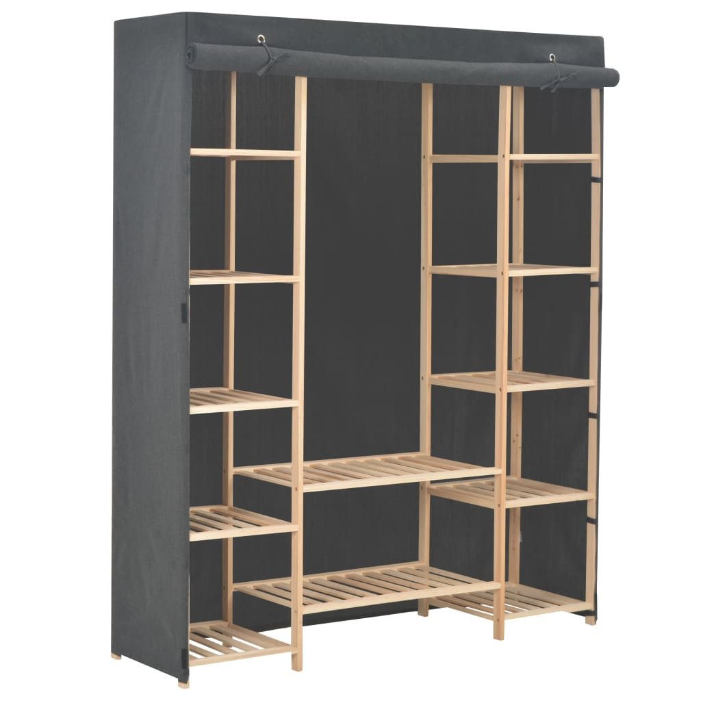 vidaXL Stoffschrank Kleiderschrank Grau 135 x günstig online kaufen