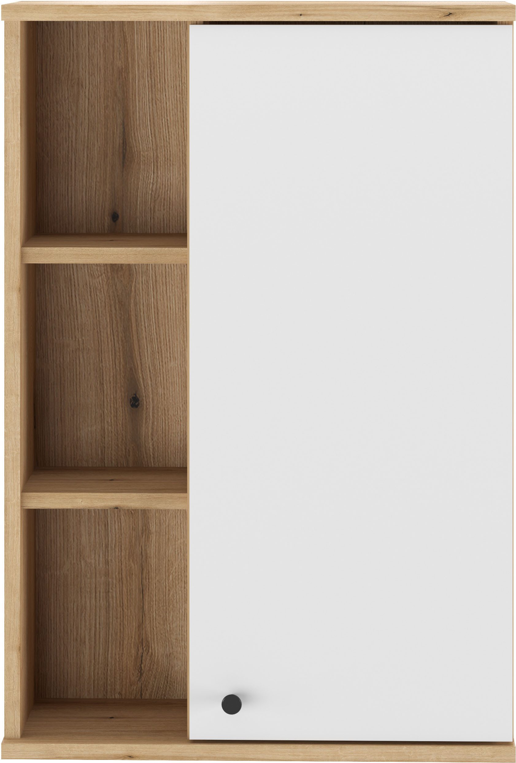 Home affaire Hängeschrank Oslo, Badschrank mit Knopfgriff, Wandschrank im skandinavischen Design in der Türfarbe Weiß oder Grau verfügbar, ausreichend Stauraum