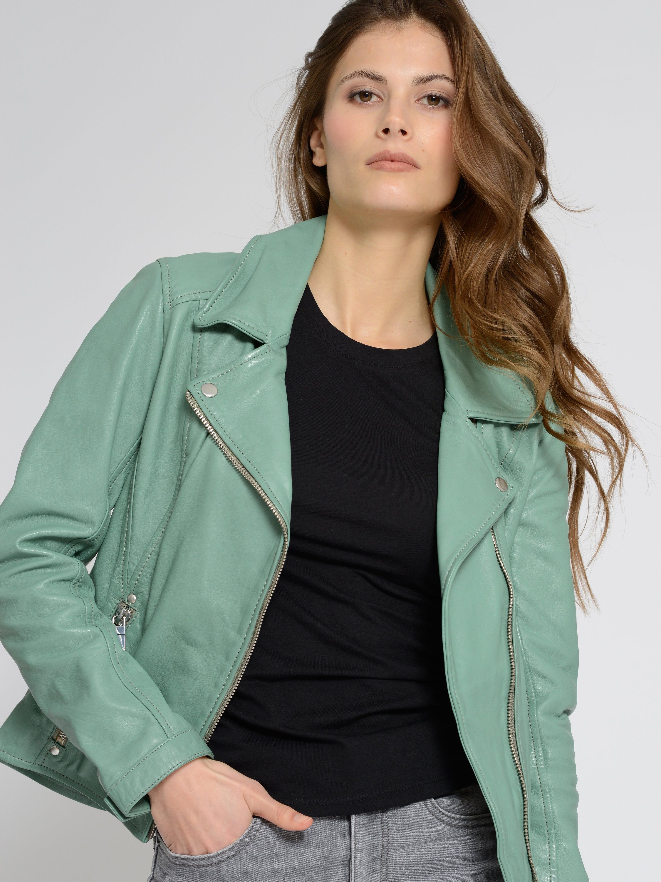 Maze Lederjacke jade 42021206 dusty