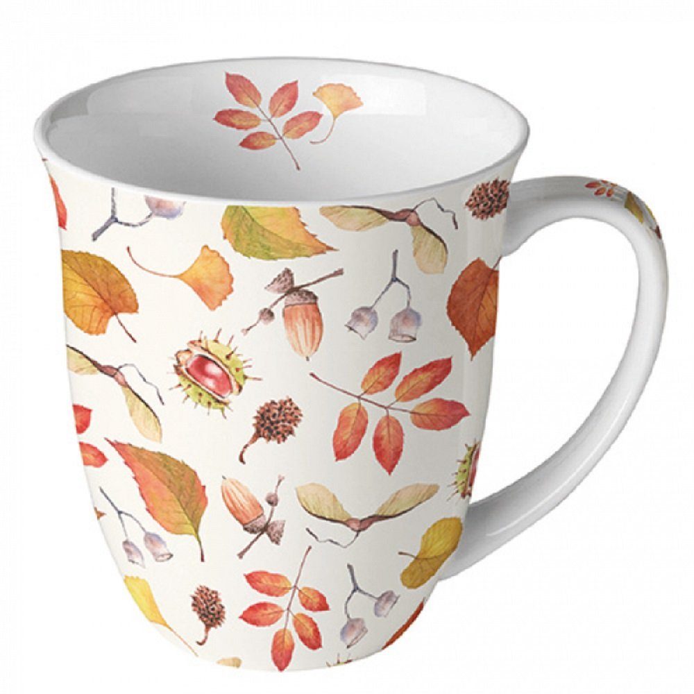 Ambiente Luxury Paper Products Becher Porzellan Tasse ca. 400ml Herbst-Winter- Frühling -Sommer Mug bunt : Autumn details