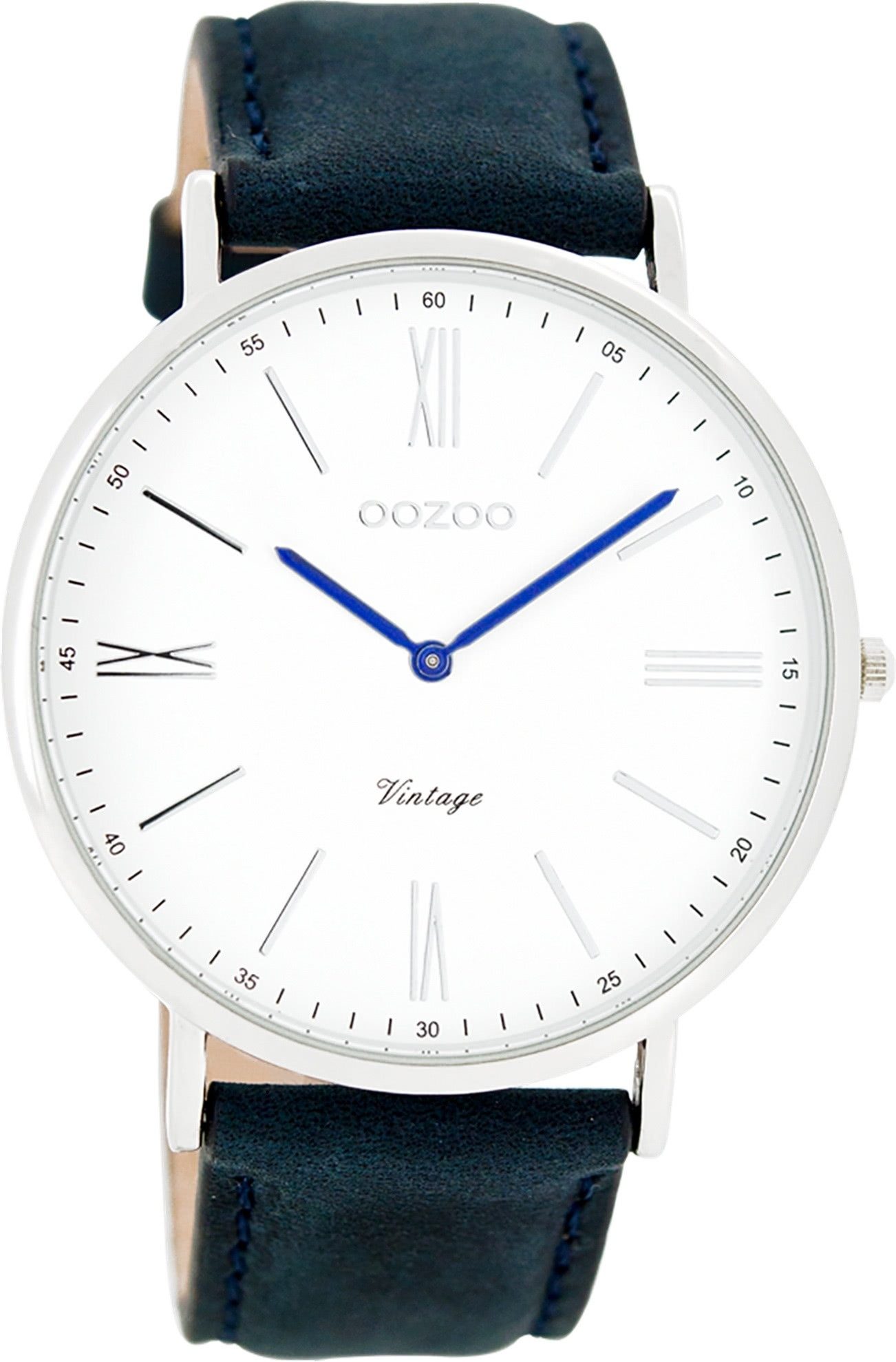OOZOO Quarzuhr Oozoo Unisex Armbanduhr Vintage Analog, (Analoguhr), Damen, Herrenuhr rund, groß (ca. 44mm) Lederarmband, Fashion-Style
