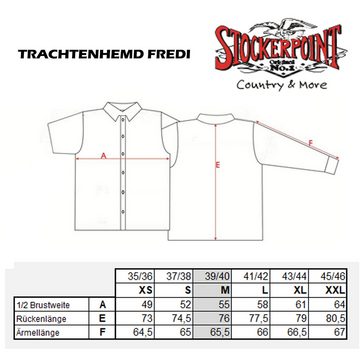 OCCULTO Trachtenhemd Trachtenhemd OC-Fredi, Weiss mit Stehkragen, Regular Fit