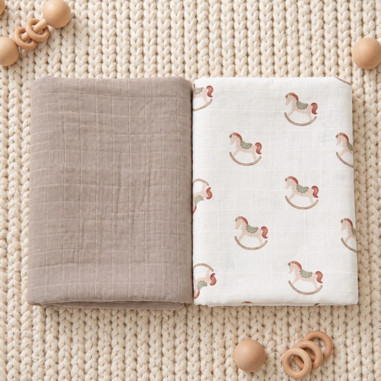 Bebekevi Spucktuch Spucktuch - Multitücher - Decke Müsselin 80 × 90 cm - 2er set