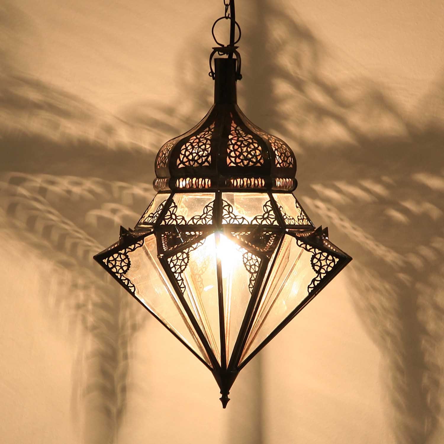 Casa Moro Hängeleuchte Orientalische Lampe Jawhara Transparent, ohne Leuchtmittel, Kunsthandwerk aus Marokko, Weihnachten