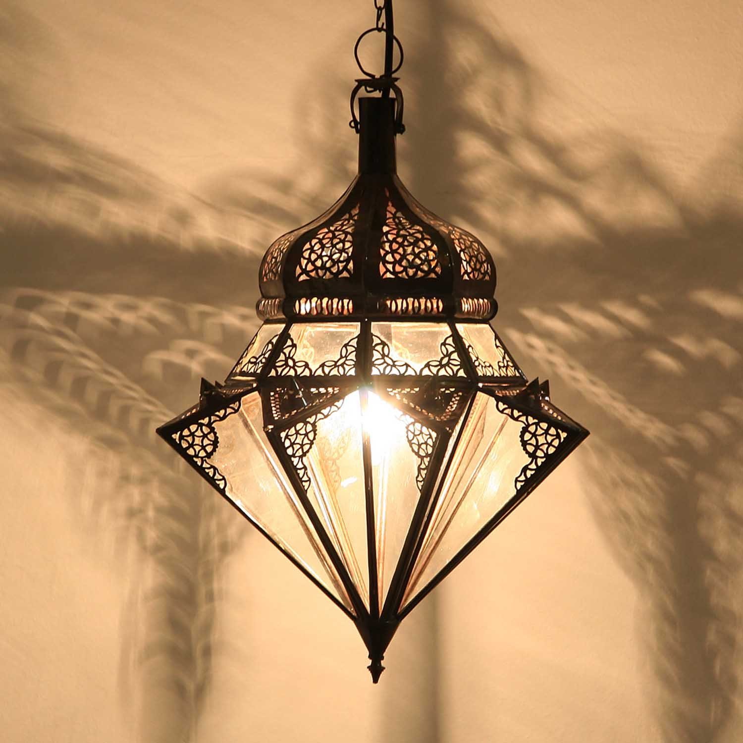 Casa Moro Hängeleuchte Orientalische Lampe Jawhara Transparent, ohne Leuchtmittel, Marokkanische Leuchte Ramadan Hängelampe L1277