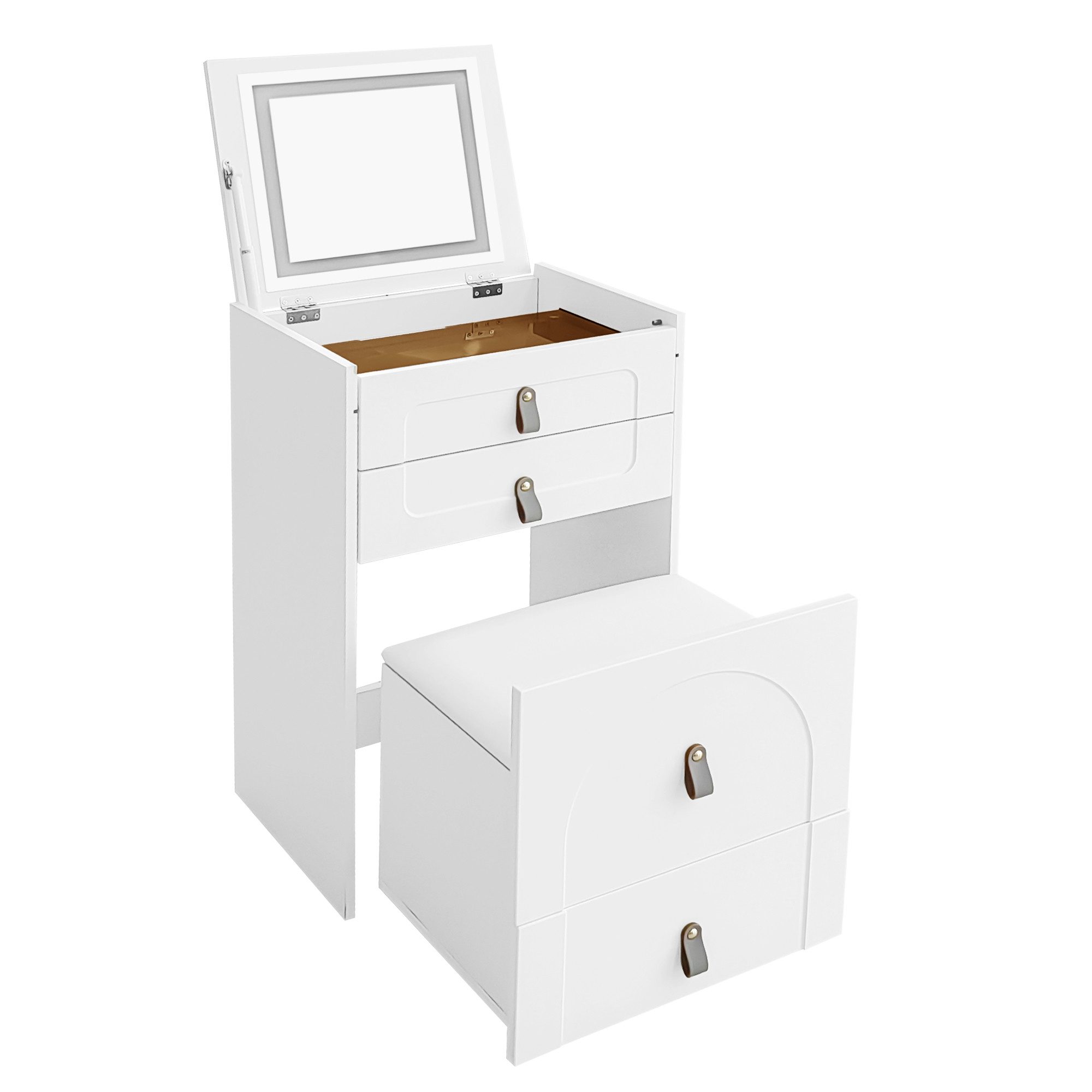 Flieks Schminktisch, Schminktisch Stauraumtisch mit Aufbewahrungshocker und günstig online kaufen