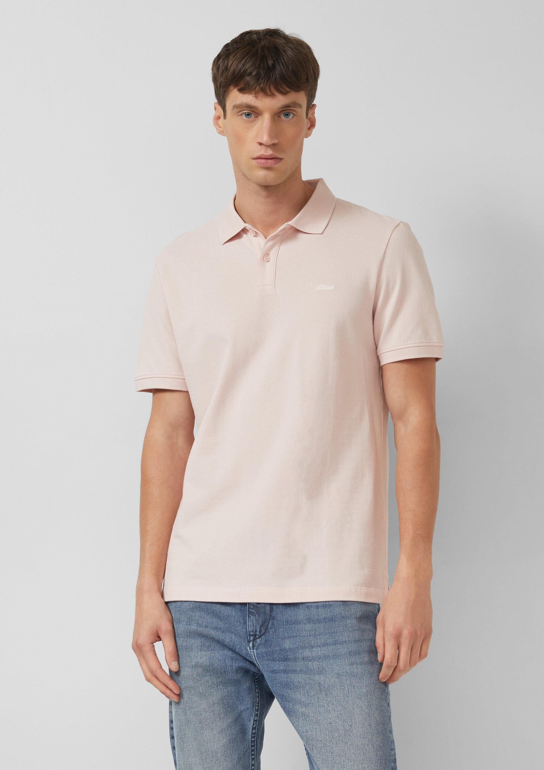 s.Oliver Kurzarmshirt Polo-Shirt Poloshirt aus Baumwollpiqué