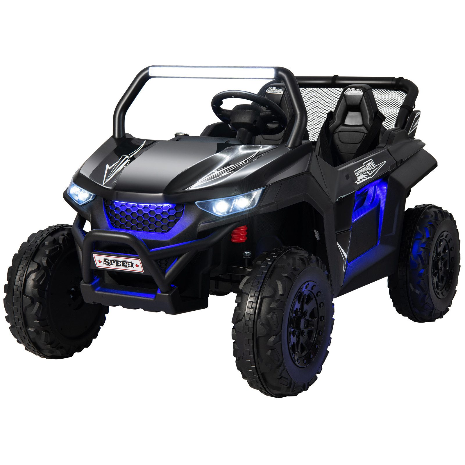 COSTWAY Elektro-Kinderauto 12V Kinderquad, 2 Sitzer, 2-4 km/h