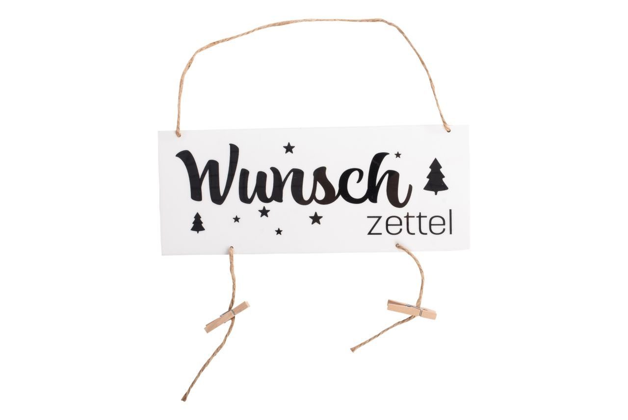Imkerei Freese Weihnachtsfigur Freese Holz-Schild Wunschzettel, mit Klammern