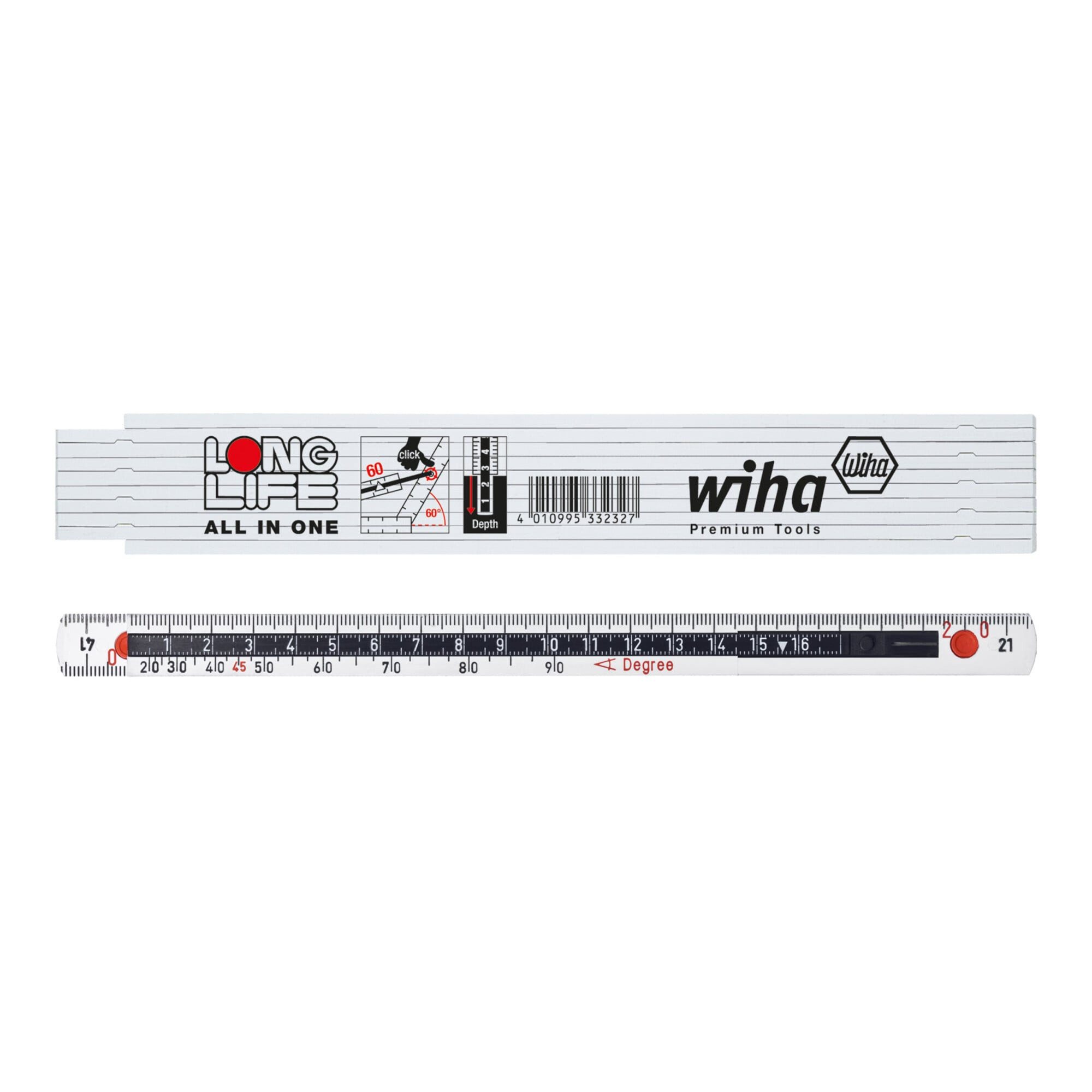 Wiha Maßband Wiha Gliedermaßstab Longlife® All in One 2 m metrisch, 10 Glieder weiß