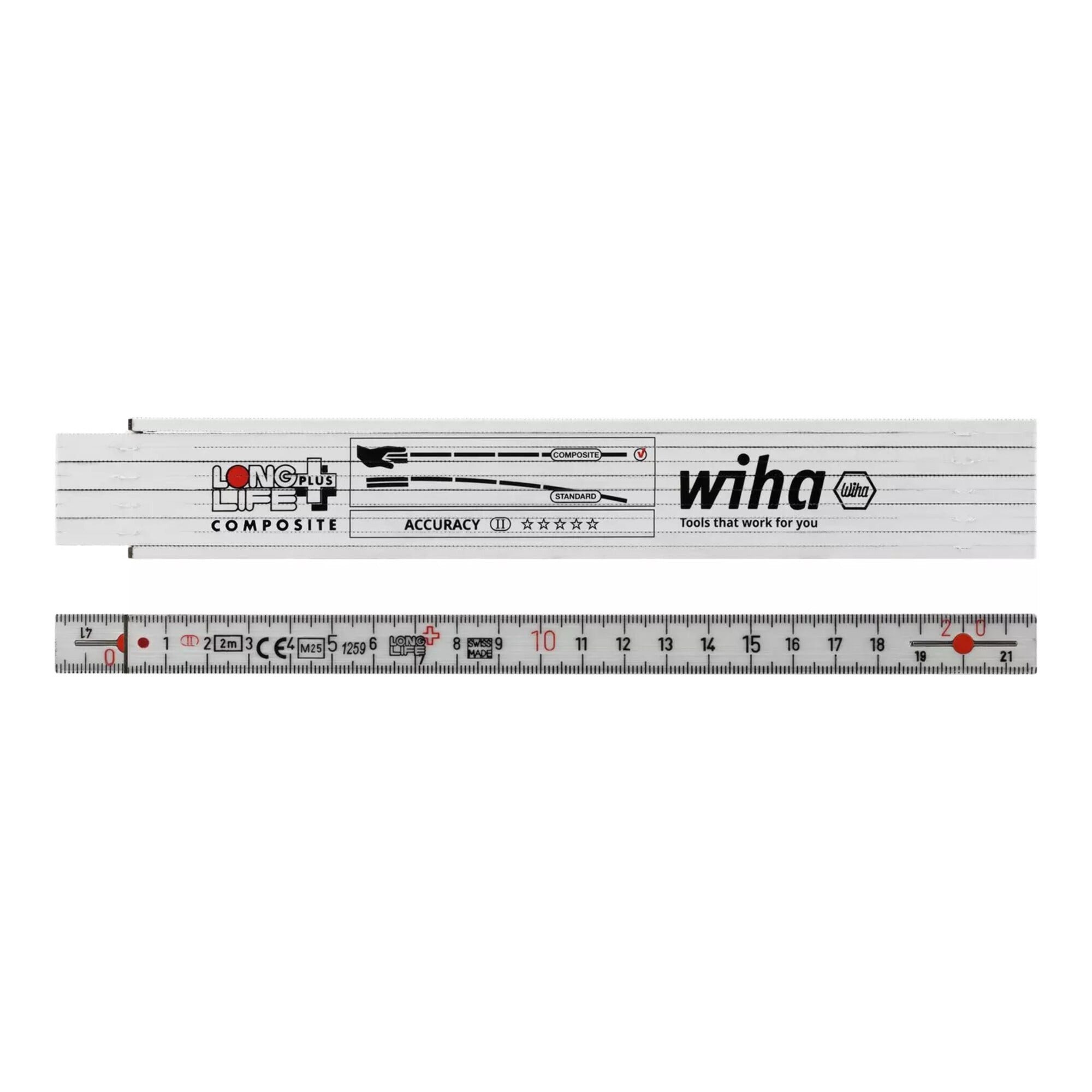 Wiha Zollstock Wiha Gliedermaßstab Longlife® Plus Composite 2 m metrisch, 10 Glieder