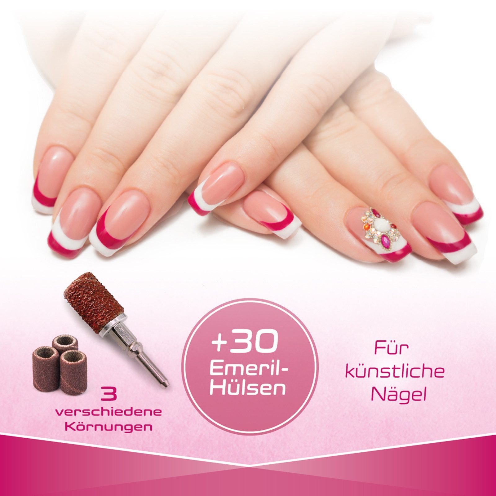 prorelax Elektrische Hautpflegebürste PRORELAX Maniküre- / Pediküre-Set DELUXE mit 15 Aufsätzen