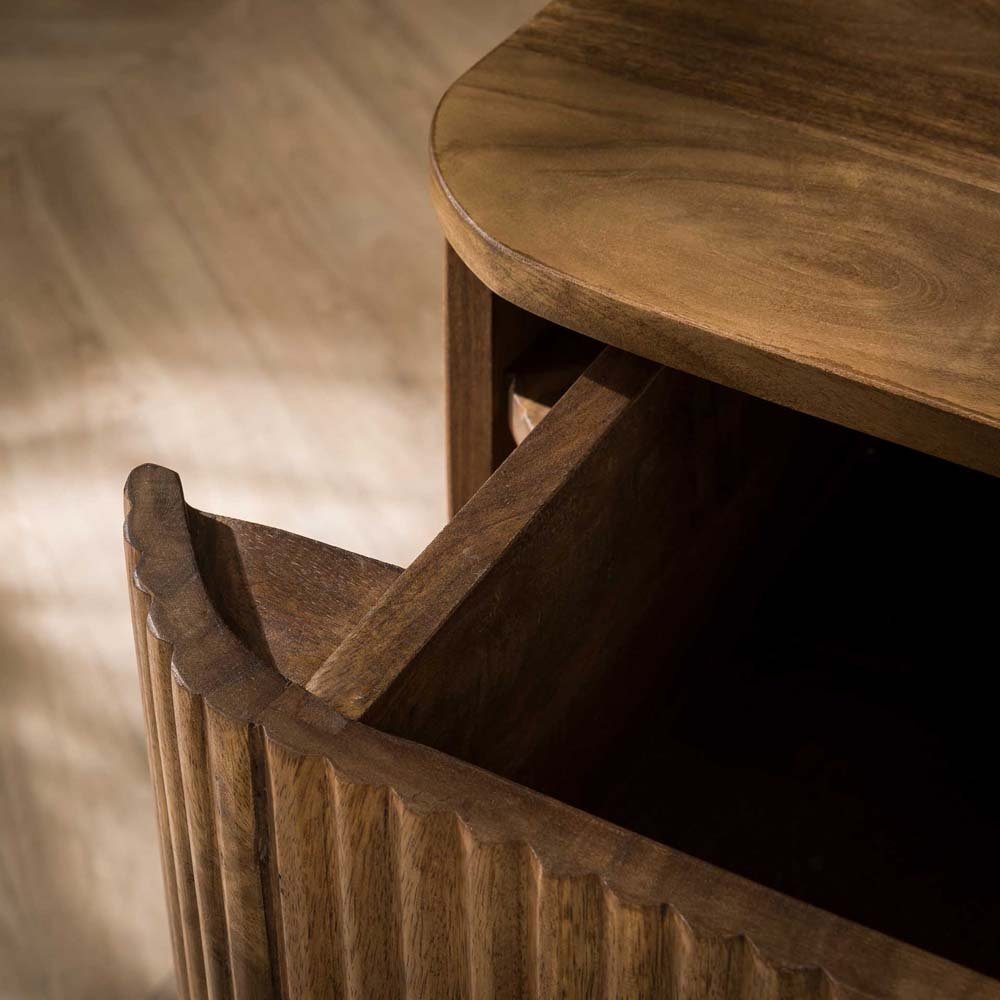 Maison ESTO Nachttisch SWELL hängend mit Ablage Mangoholz Nachtschränkchen