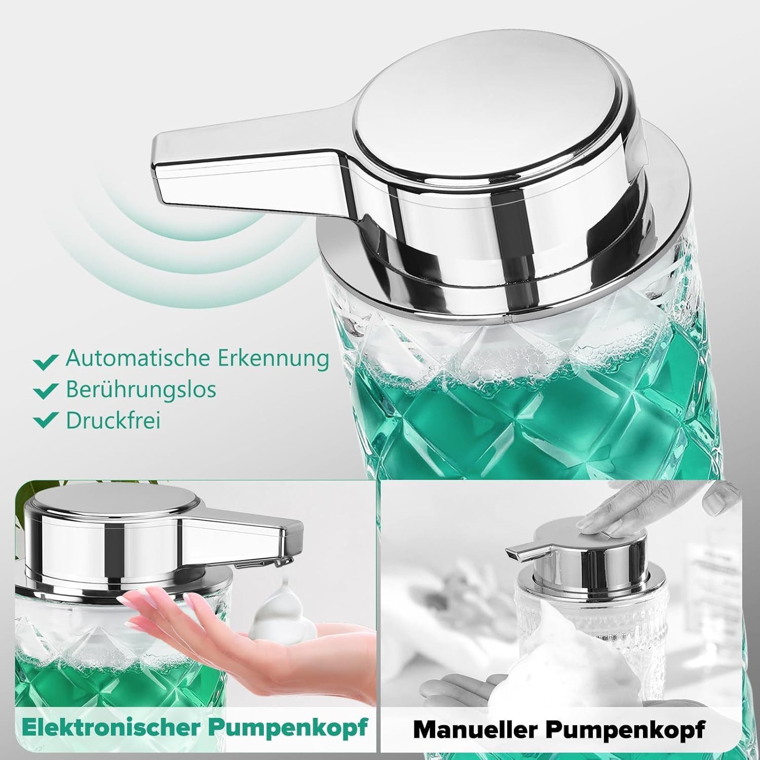 FELIXLEO Seifenspender Seifenspender Automatisch Schaum Elektrischer Sensor 300ml, (1-tlg) – Bild 2 von 5