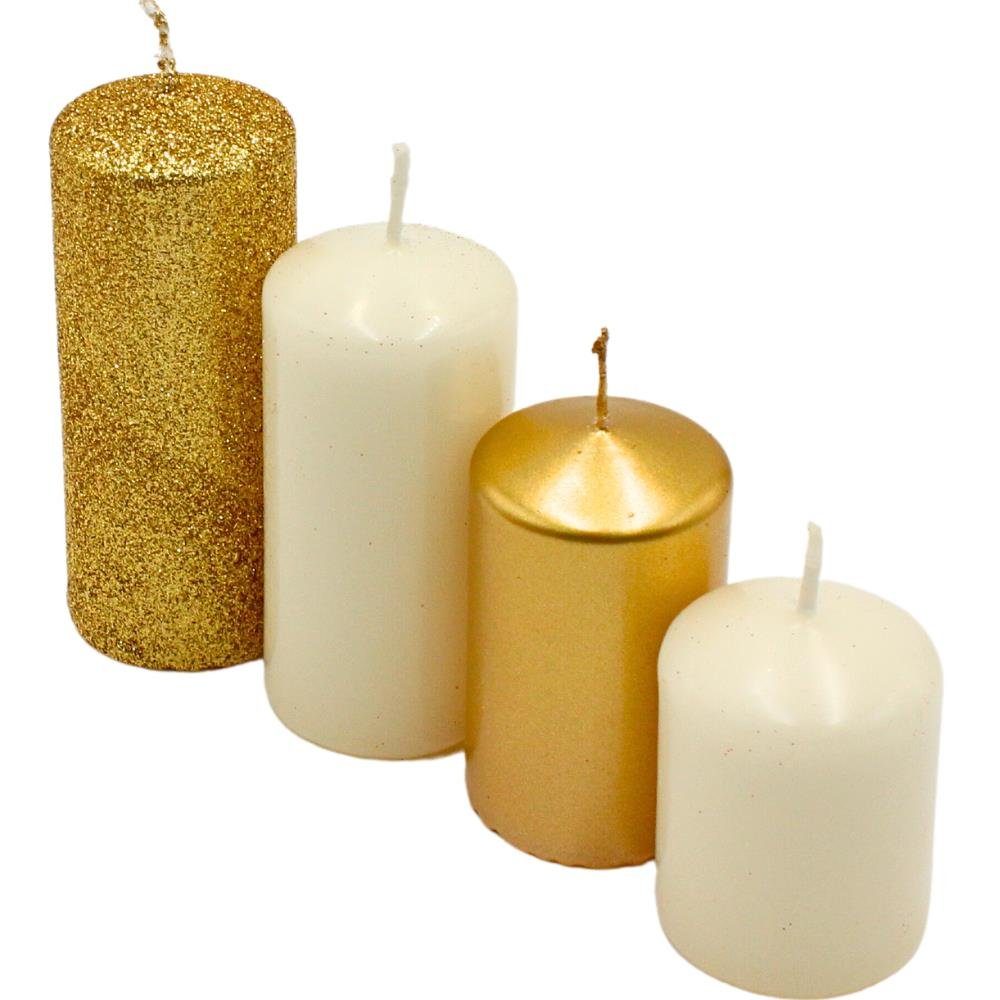 Dekohelden24 Adventskerze Gestufte Stumpenkerzen, Adventskerzen, Adventskra günstig online kaufen