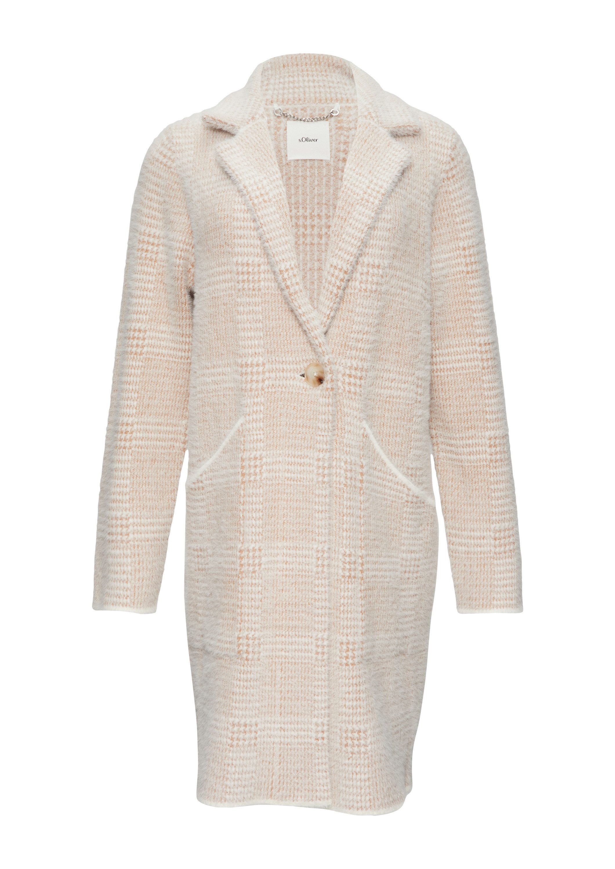 s.Oliver Cardigan Strickjacke Kuscheliger Strickmantel in Jacquard-Optik günstig online kaufen