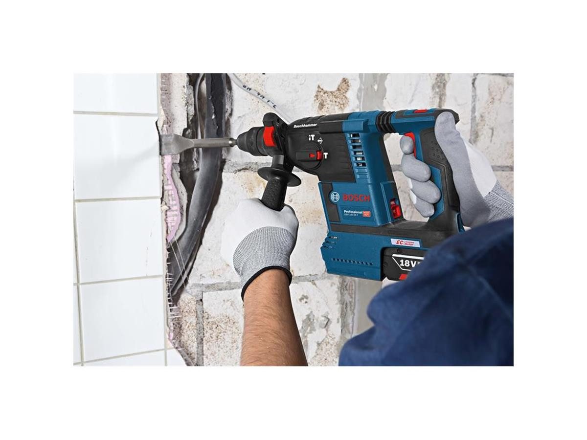 Bosch Professional Akku-Bohrhammer GBH 18 V-26 SDS-PLUS, 18 V, max. 890 U/min, (Solo), inkl. Wechselfutter und L-BOXX