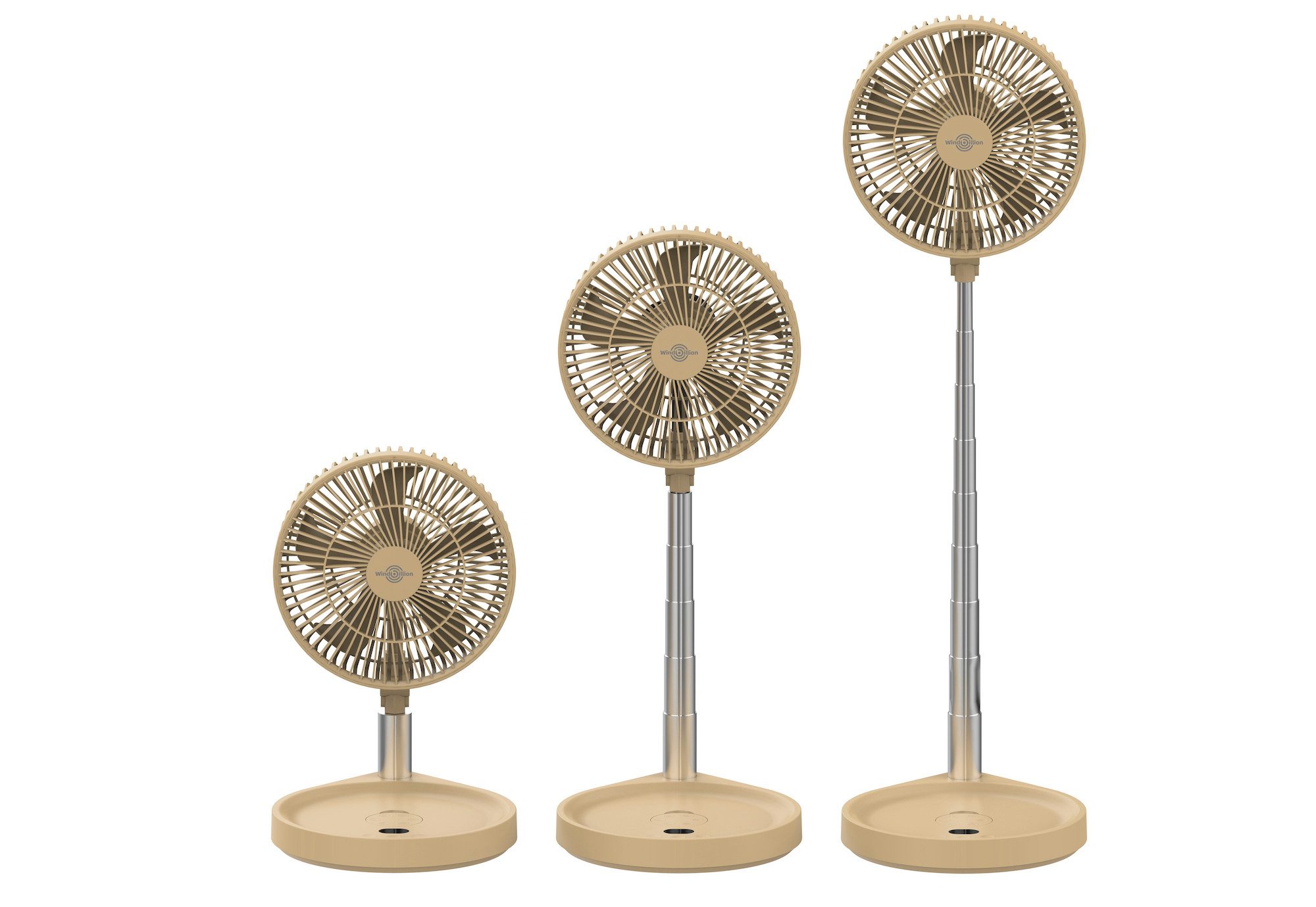 Windbillion Akku-Ventilator Klappbarer Kabelloser Ventilator, Klappbar, Leise, Tragbar, Leicht