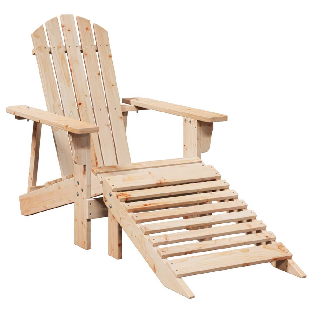 vidaXL Gartenstuhl Adirondack-Stuhl mit Fußstütze Massivholz günstig online kaufen