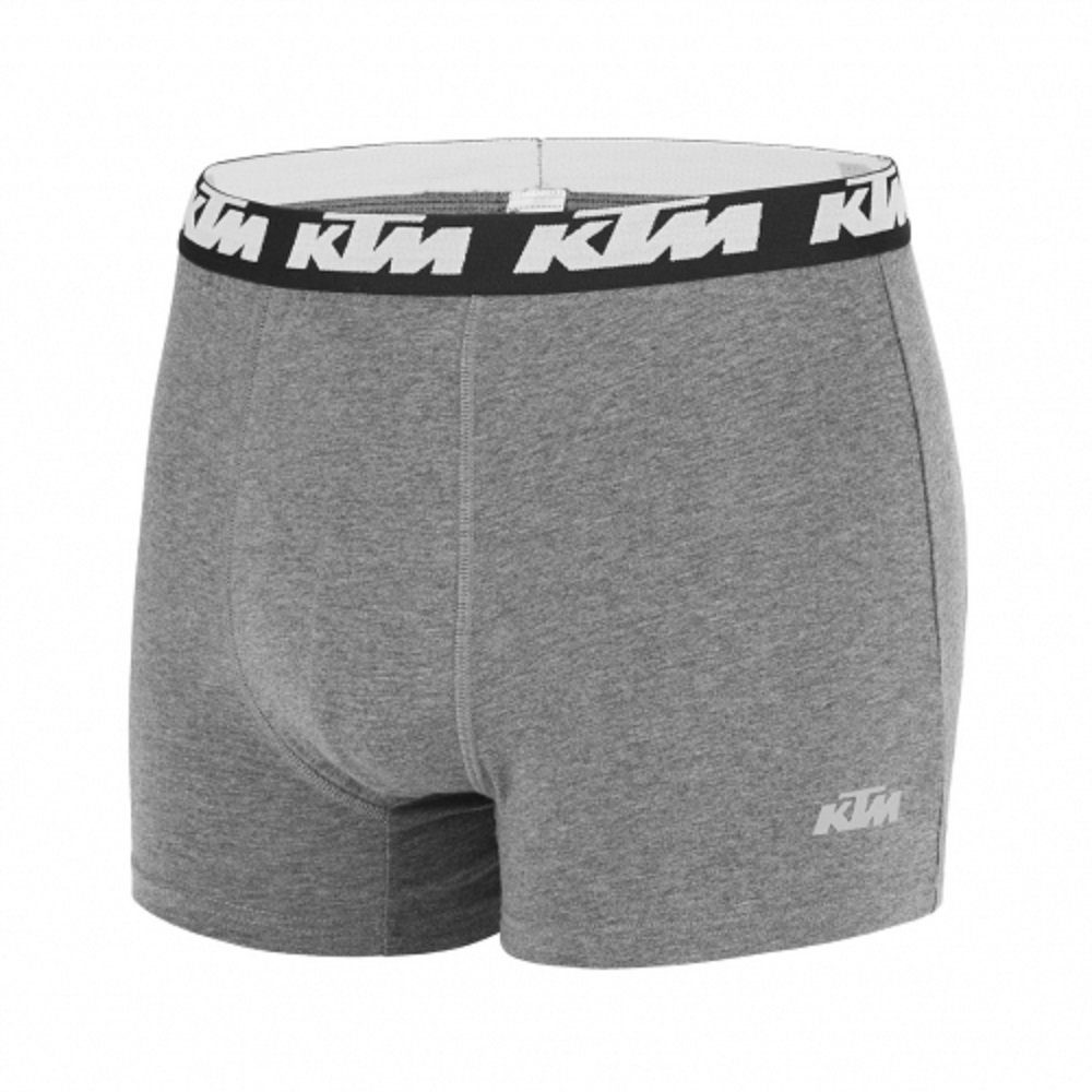 KTM Boxershorts Men Hüft-Shorts Taillenbund mit dem Logo auf grau-schwarz Basic Unterhose (2er-Pack) Outdoorsport