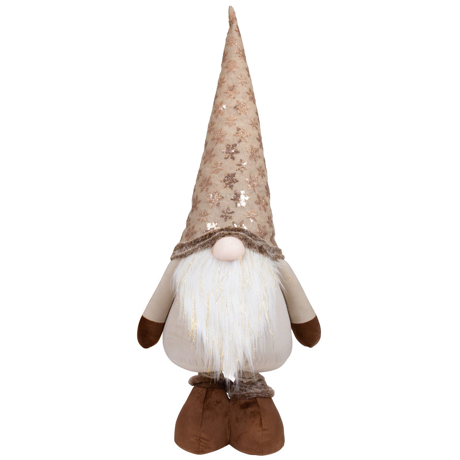 Christmas Paradise Wichtel Weihnachtsfigur 57-87 cm (100-130 cm) (Dekofigur, 1 St., beige), ausziehbare Teleskopbeine