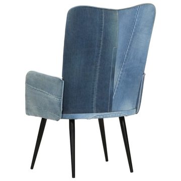 furnicato Sessel Ohrensessel Patchwork Denim Canvas