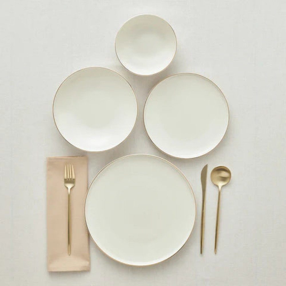 Karaca Geschirr-Set Karaca Stream Bone Meridian Tafelservice 24-tlg 6 Personen