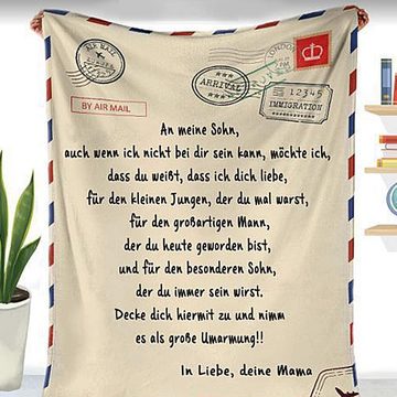 Kinderdecke Fleecedecke An Meine Sohn Brief Gedruckt Quilts Luftpost Decke, GelldG