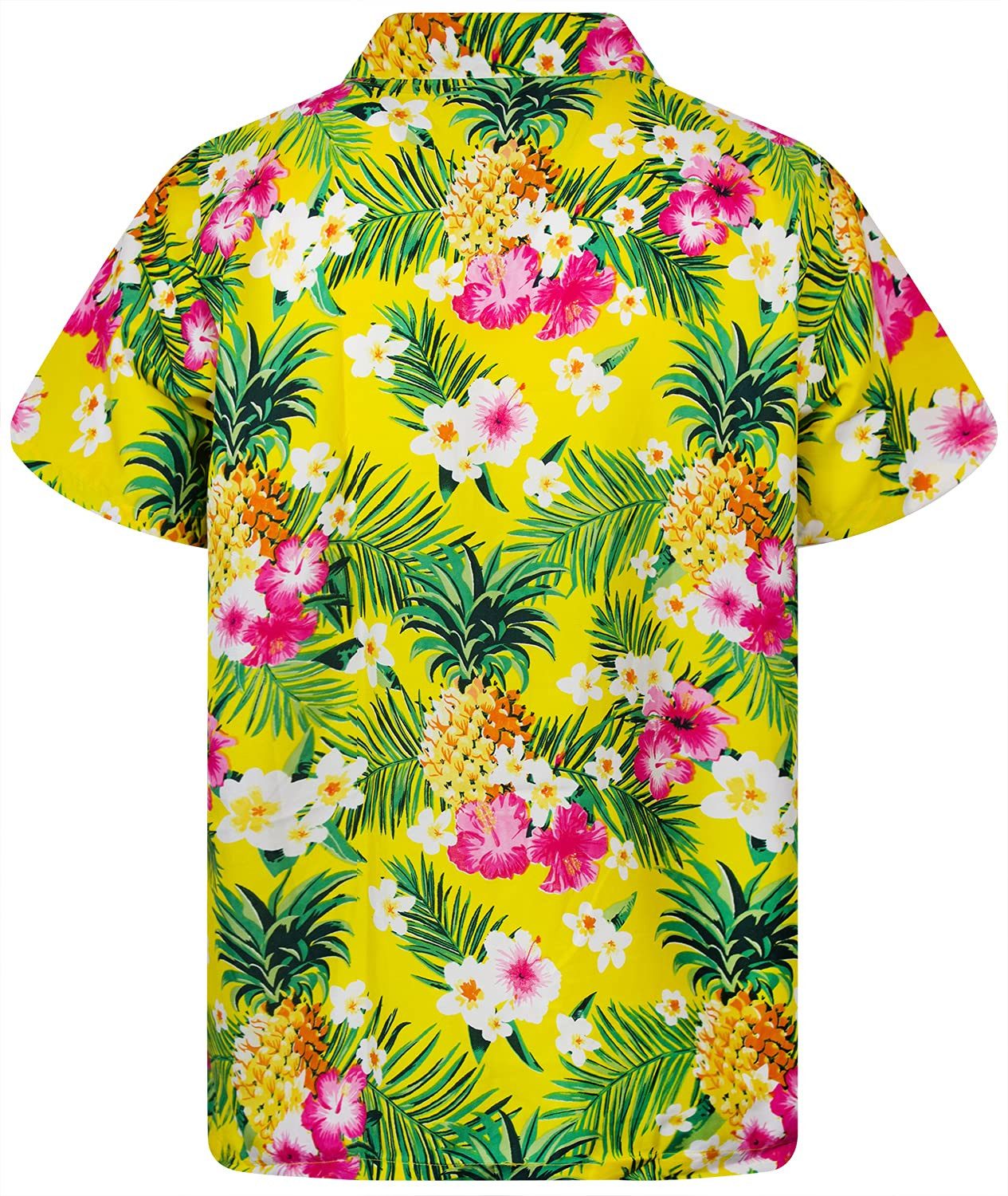 King Kameha Hawaiihemd Pineapple Flowers Kids Funky Hawaii-Hemd Kinder Kurzarm Front-Tasche