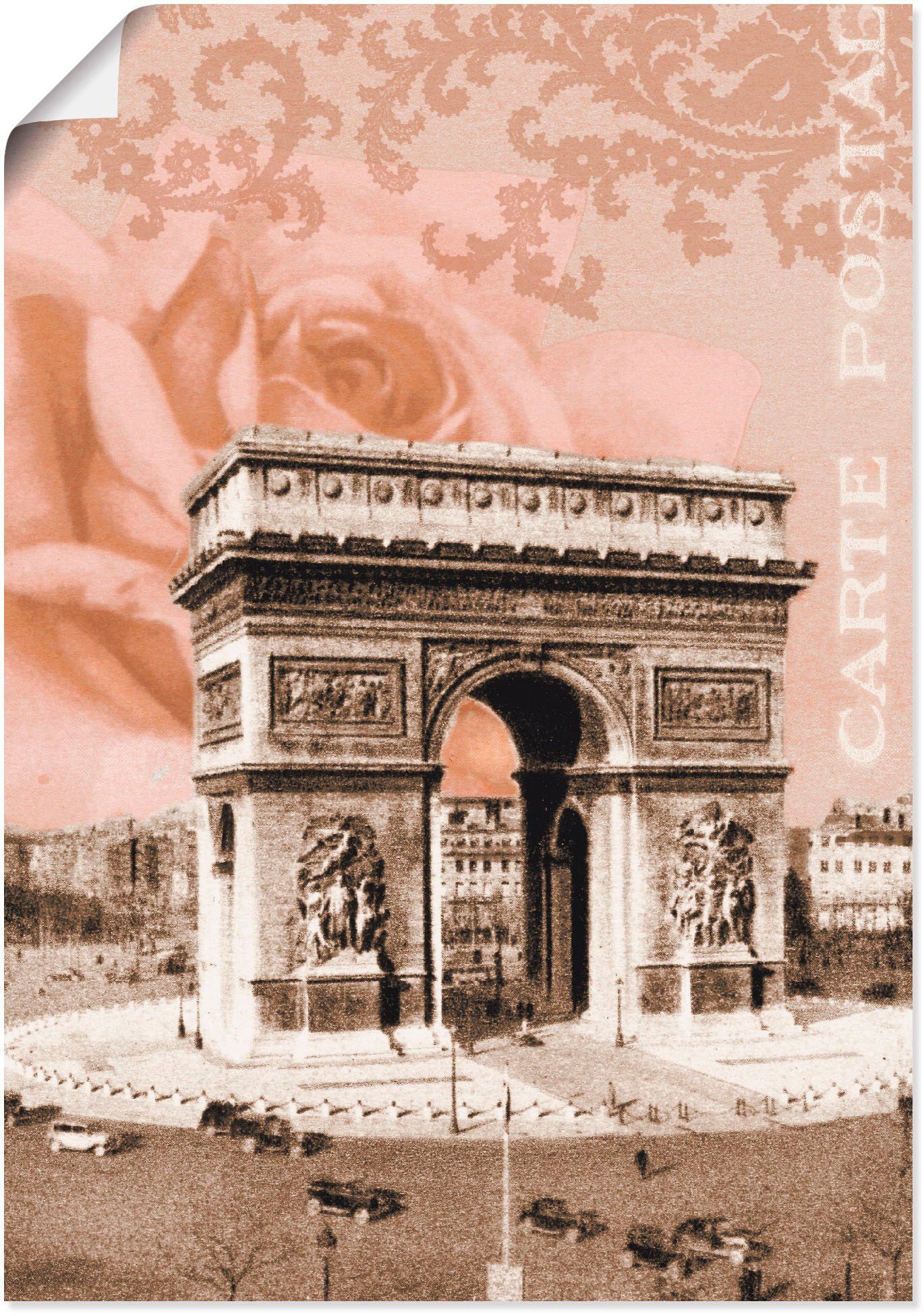 Artland in Gebäude Poster Alubild, St), - Triumphbogen, Wandbild Größen oder als Leinwandbild, Paris Wandaufkleber versch. (1