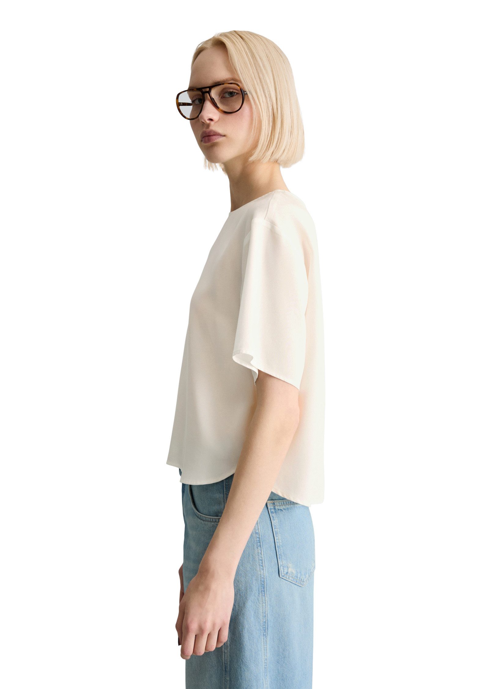 Marc O'Polo DENIM Kurzarmbluse aus TENCEL™ Lyocell