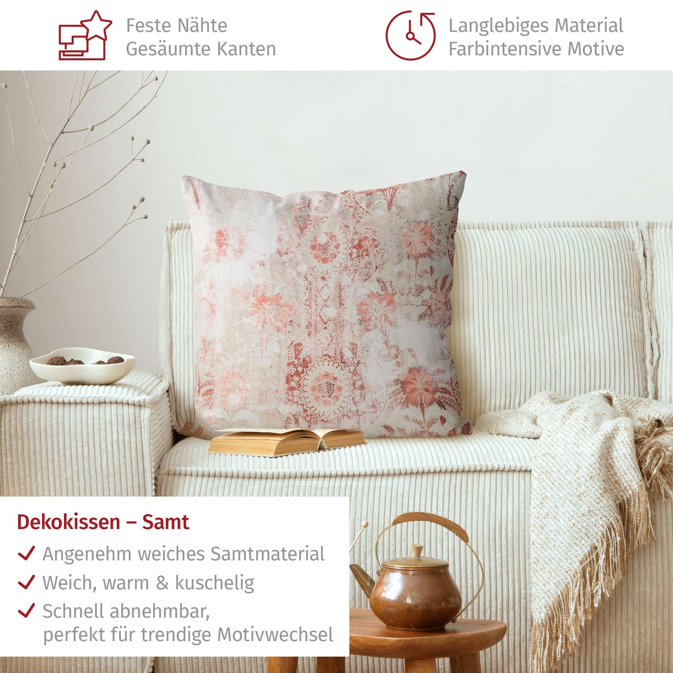 Bilderdepot24 Dekokissen drinnen Kissenhülle/ Sofakissen/ Zierkissen Kissenhülle rot Muster Lan, Bezug mit / ohne Füllung Zierkissen Outdoor Sofa Bett