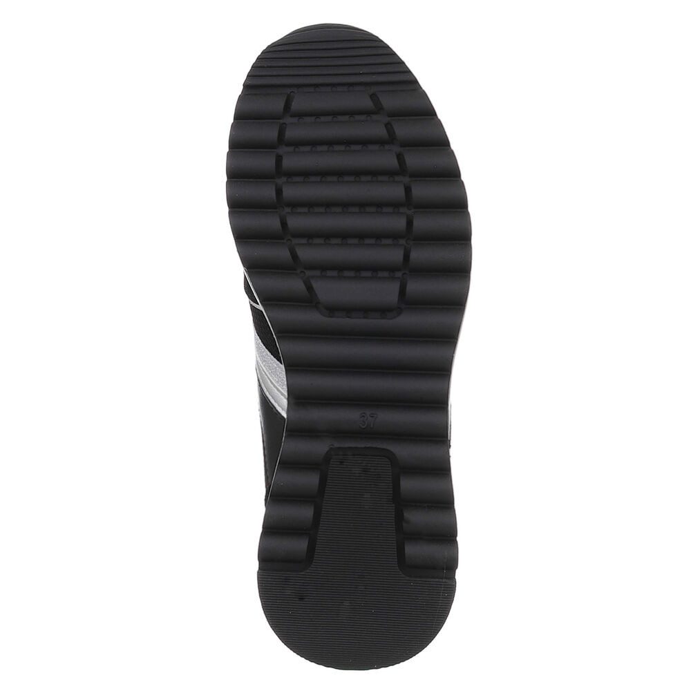 Ital-Design Eleganter Sneaker mit gepolsterter Innensohle für Damen Sneaker (91261467) Keilabsatz/Wedge Sneakers Low in Schwarz