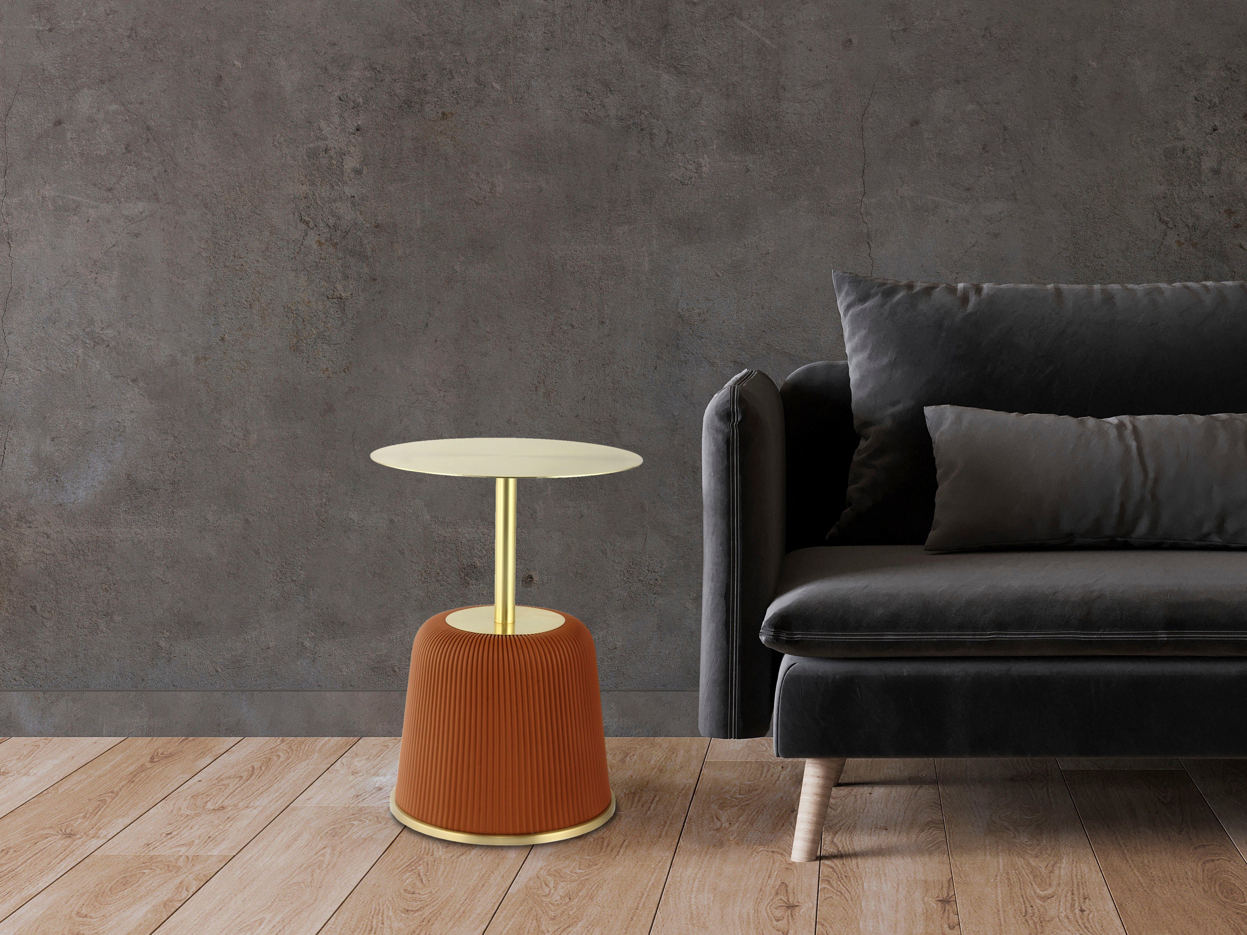 Kayoom Beistelltisch Jokai 325, Eisengestell, PU-Stoffbezug, praktische Ablagefläche (1-St), elegant, feste Konstruktion, pflegeleicht, pflegeleicht